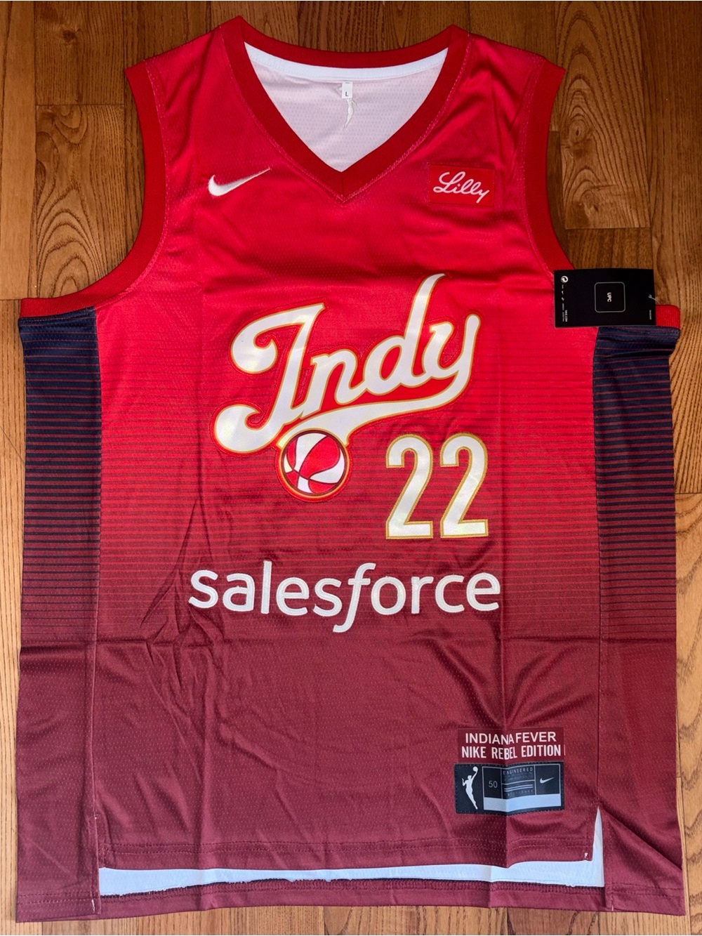 Caitlin Clark Indiana Fever WNBA Jersey STITCHED NWT Size L Rebel Edition